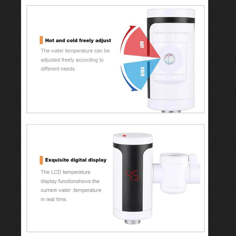 ATWFS 3300W Instant Hot Water Tap Electric Faucet Modern Instant Water Heating Faucet Kitchen Water Heater