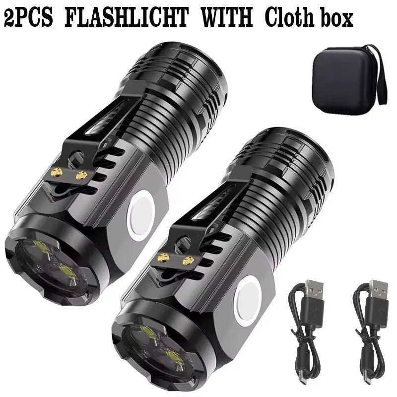 1/2PCS/A Set Portable Super Bright Mini Flashlight Night Walking, Rechargeable Waterproof Emergency Spotlight Outdoor Torch