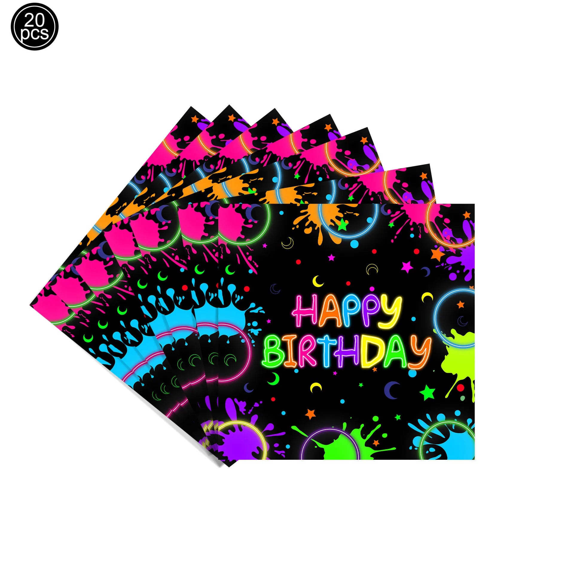 Neon Party Tableware Tablecloths Cups Plates Banner Napkins straws Balloons Neon Glow Birthday Party Decoration Supplies