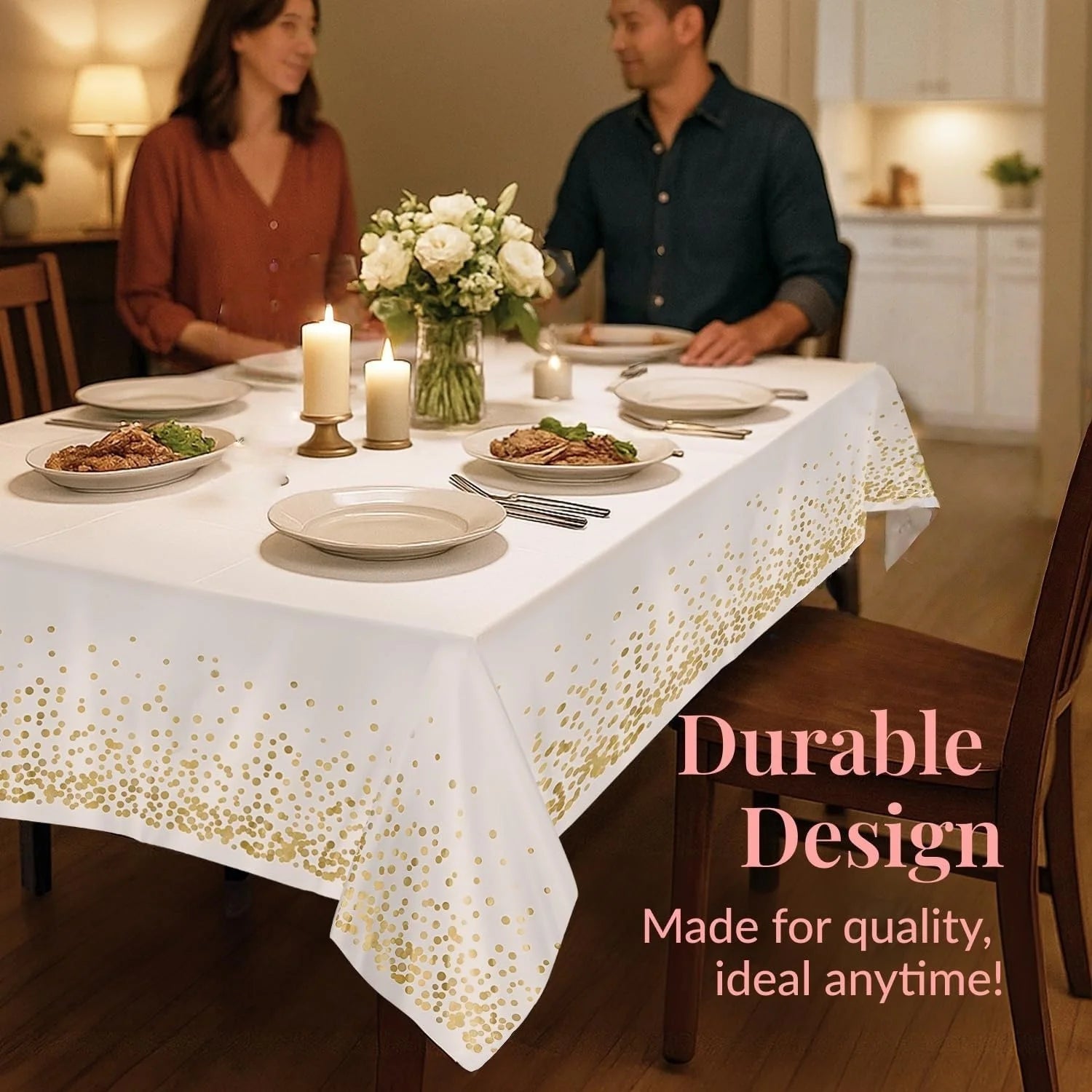 5pcs Premium Disposable Table Cloth Table Cloths for Parties Decorative Tablecloths for Rectangle Tables，Disposable Tablecloths