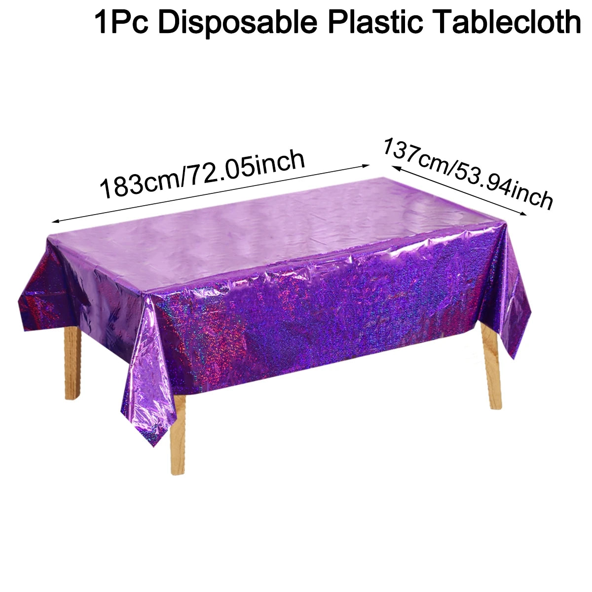 Laser Rainbow Theme Party Disposable Plastic Tablecloth Rectangular Mantel Table Cover for Birthday Wedding Home Decor Supplies