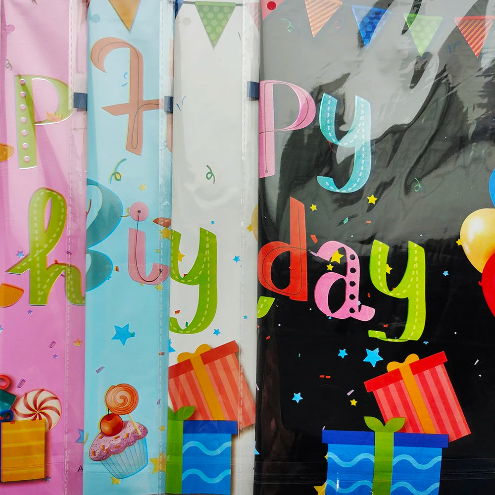 Rectangular Disposable Birthday Tablecloth Plastic Waterproof Tablecloth for Dinning Table 1st Birthday Decoration Baby Shower