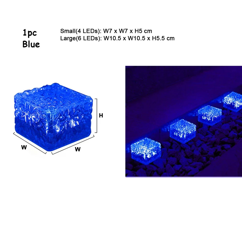 Solar Brick Lights Landscape Path Light Garden Decoration Yard Road Lighting Recessed Paver for Garden, Pathway, Patio, Walkway