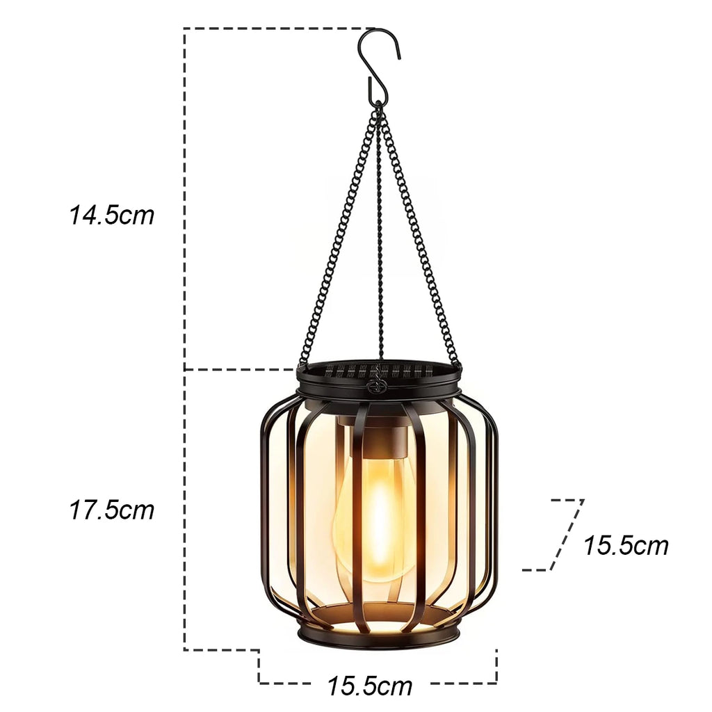 Solar Lantern Led Light Daylight Sensor Garden Lamps Lights Outdoor Waterproof 3000k Landscape Iron-art With Durable Chain Decor