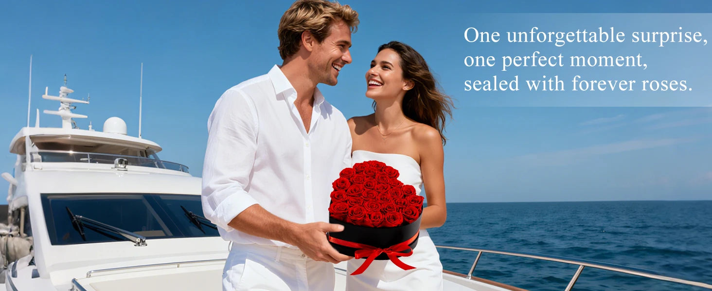 12/18/24PCS Preserved Flowers Rose Heart Shape Box Round Forever Flowers Eternal Valentine's Day Birthday Mother's Gifts For Her