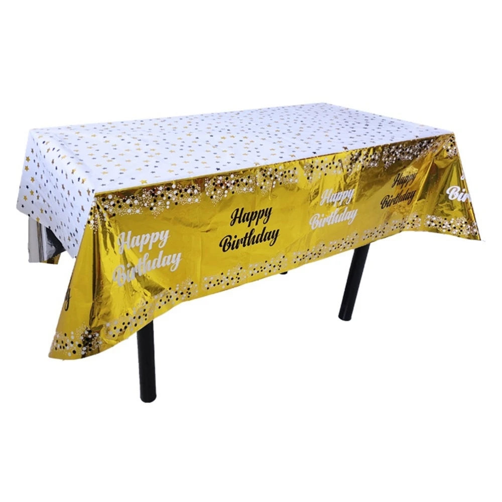 Rectangular Disposable Birthday Tablecloth Plastic Waterproof Tablecloth for Dinning Table 1st Birthday Decoration Baby Shower