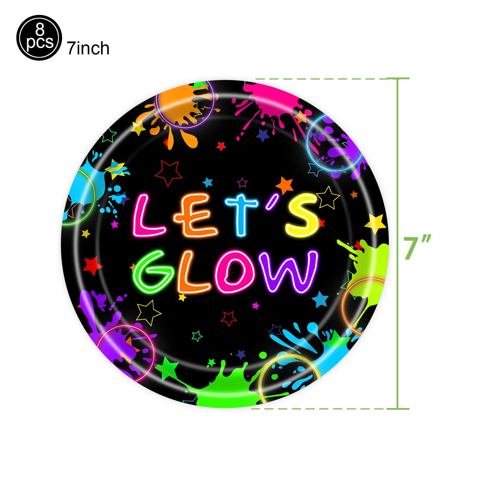 Neon Party Tableware Tablecloths Cups Plates Banner Napkins straws Balloons Neon Glow Birthday Party Decoration Supplies