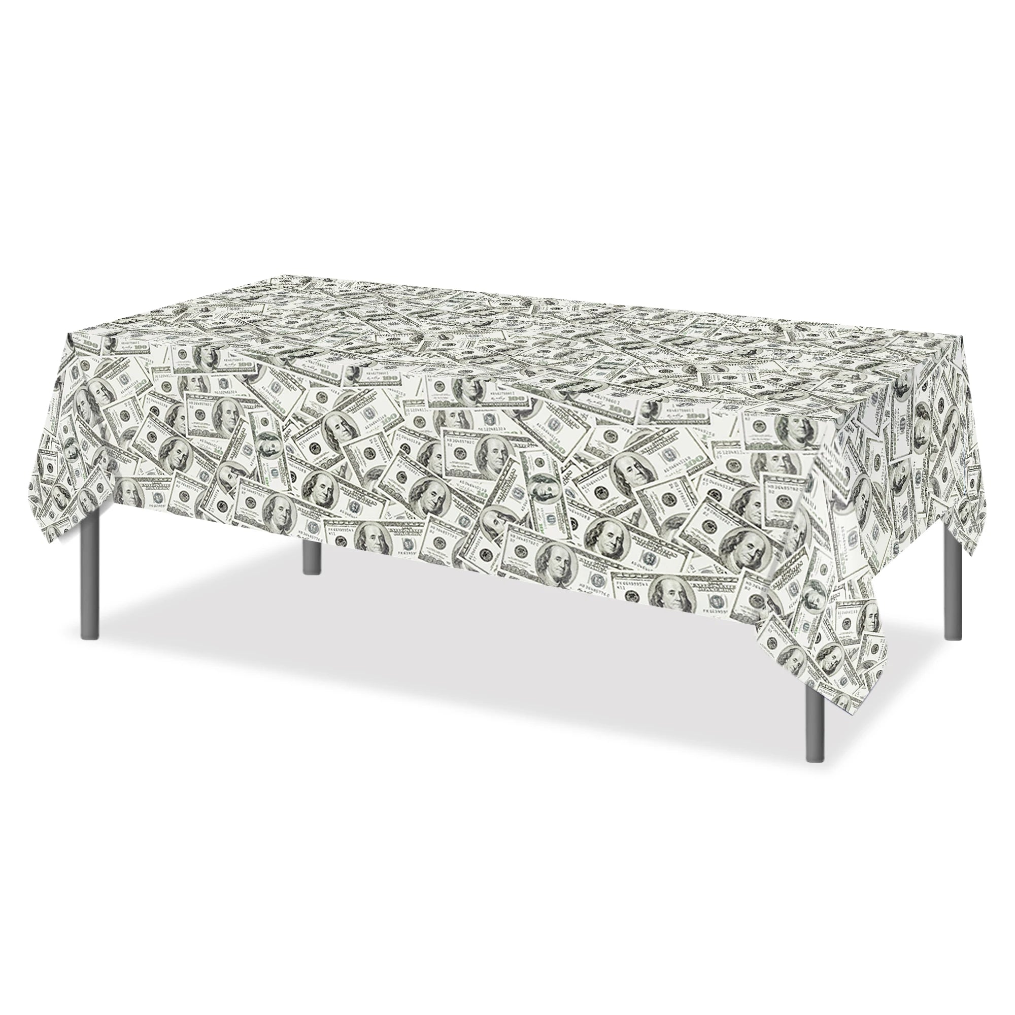 American Dollar Pattern Disposable Tablecloth 100 Dollars Birthday Decoration 130*220cm Camping Mat Table Cover Party Supplies