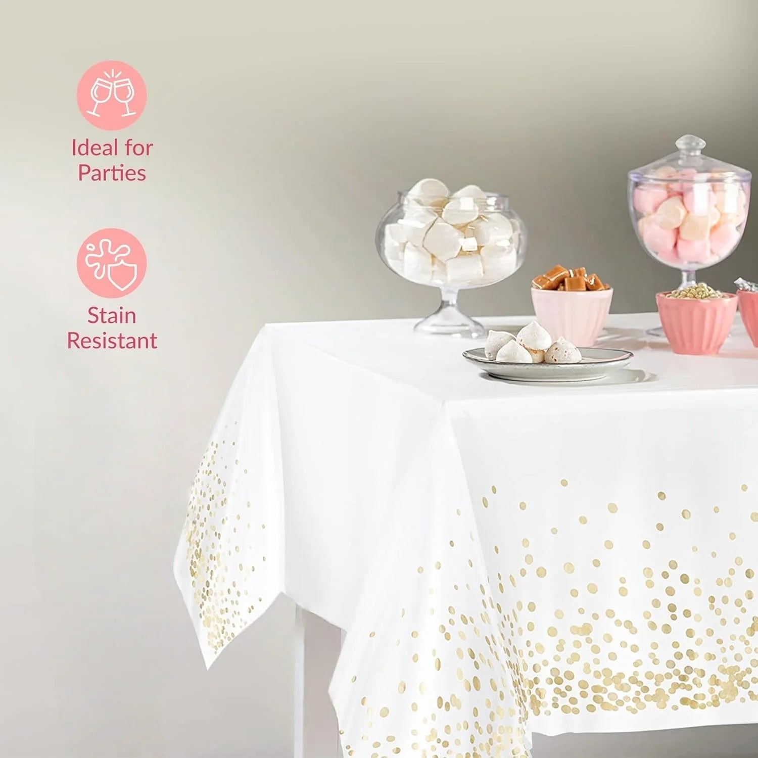 5pcs Premium Disposable Table Cloth Table Cloths for Parties Decorative Tablecloths for Rectangle Tables，Disposable Tablecloths