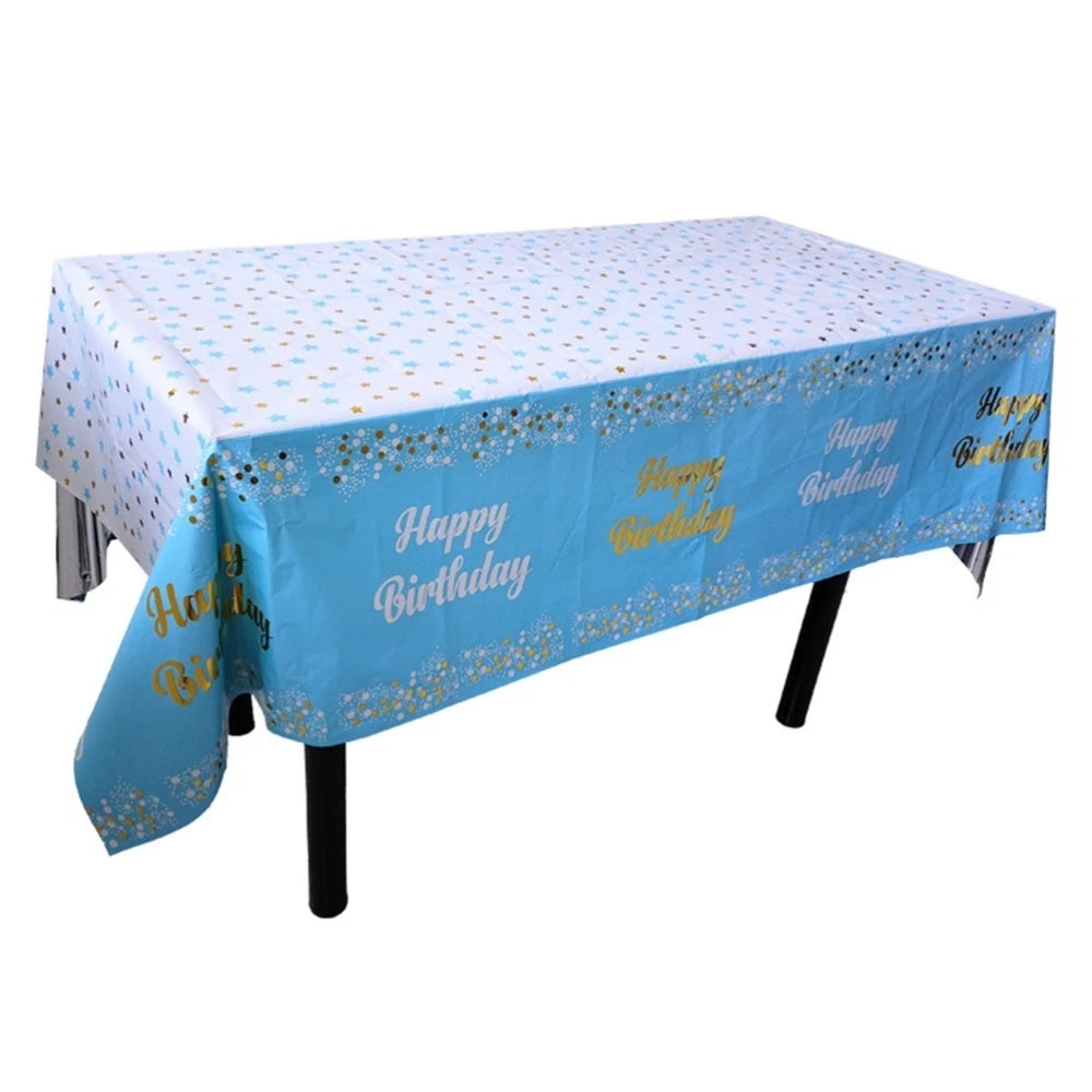 Rectangular Disposable Birthday Tablecloth Plastic Waterproof Tablecloth for Dinning Table 1st Birthday Decoration Baby Shower