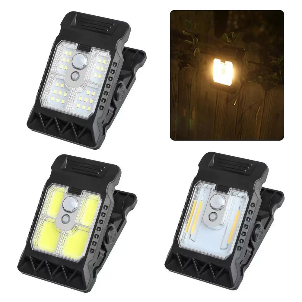 Portable Waterproof Motion Sensor Lamp Outdoor LED Solar Clip Light Household Garden Wall Lights For Yard Fences Balconies
